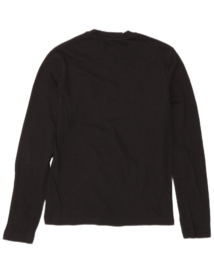 CALVIN KLEIN JEANS Top gráfico para hombre manga larga pequeño algodón negro