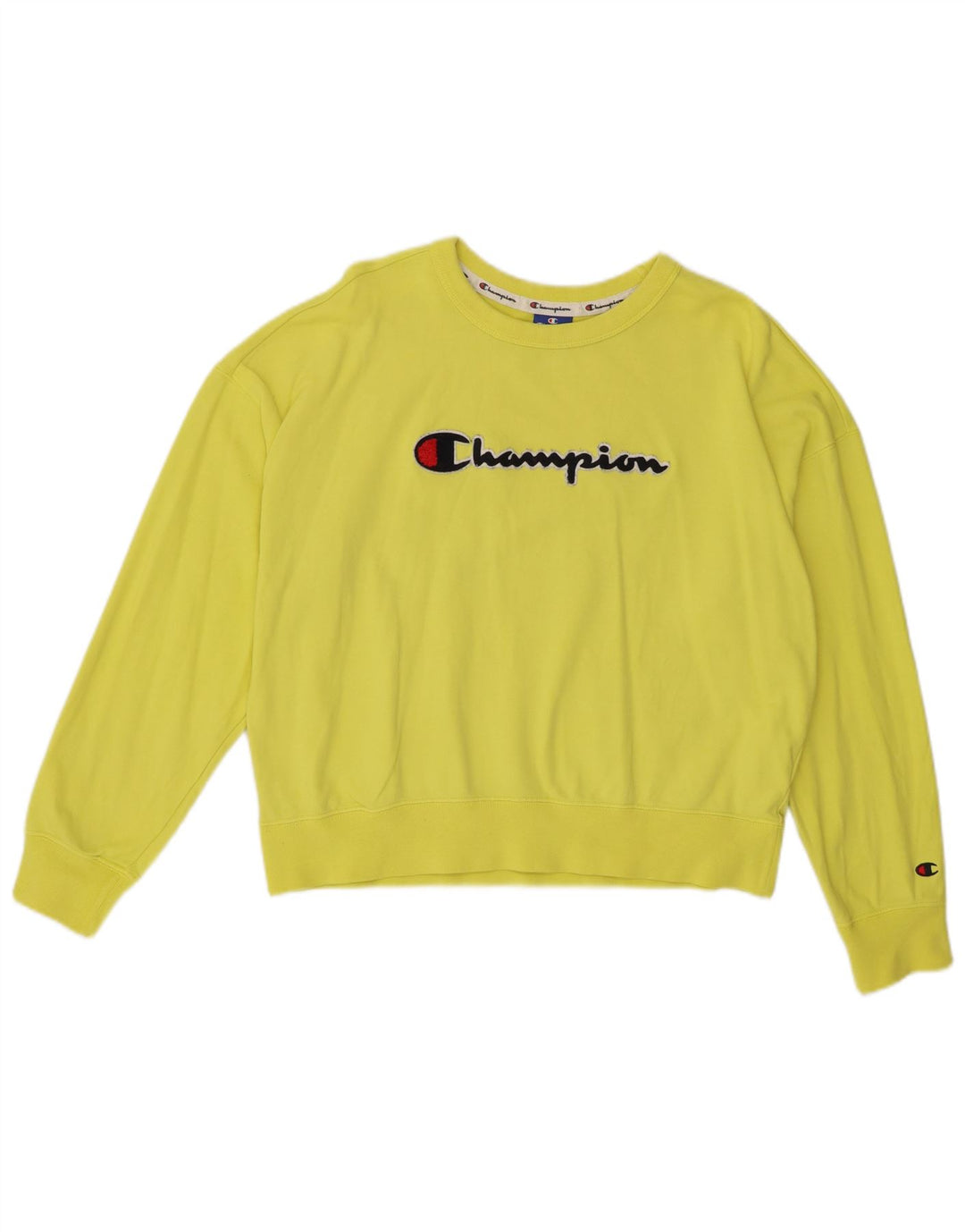 Champion Sudadera de gran tamaño con gráfico para mujer UK 14 Medium Yellow