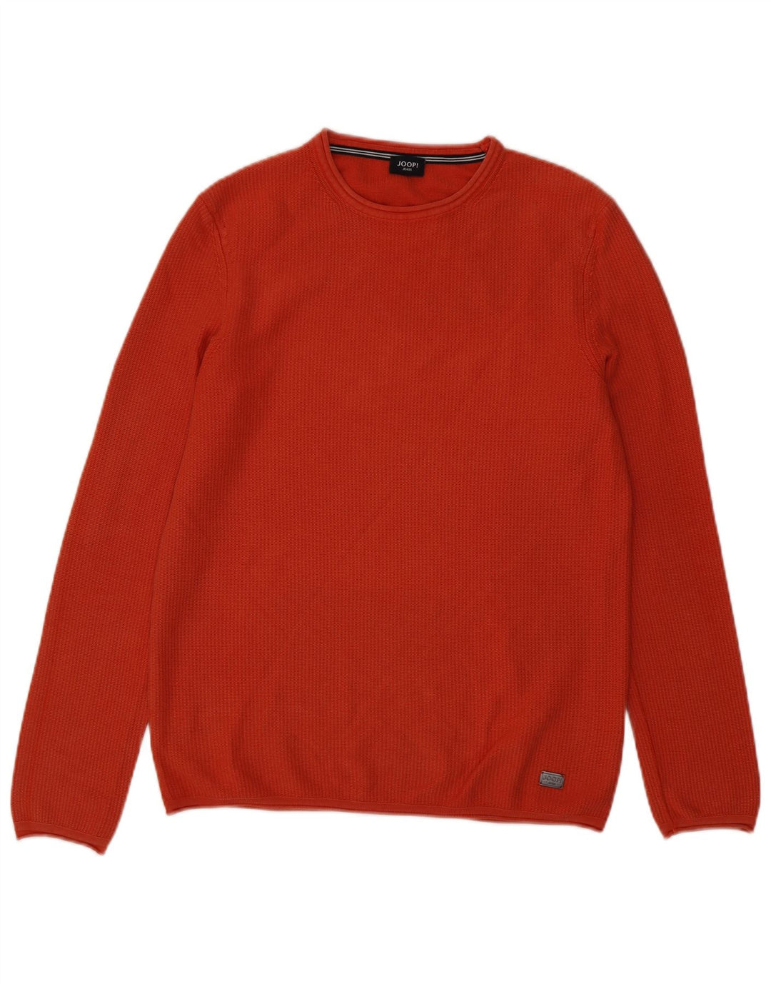 JOOP Jersey de cuello redondo para hombre, talla pequeña, naranja