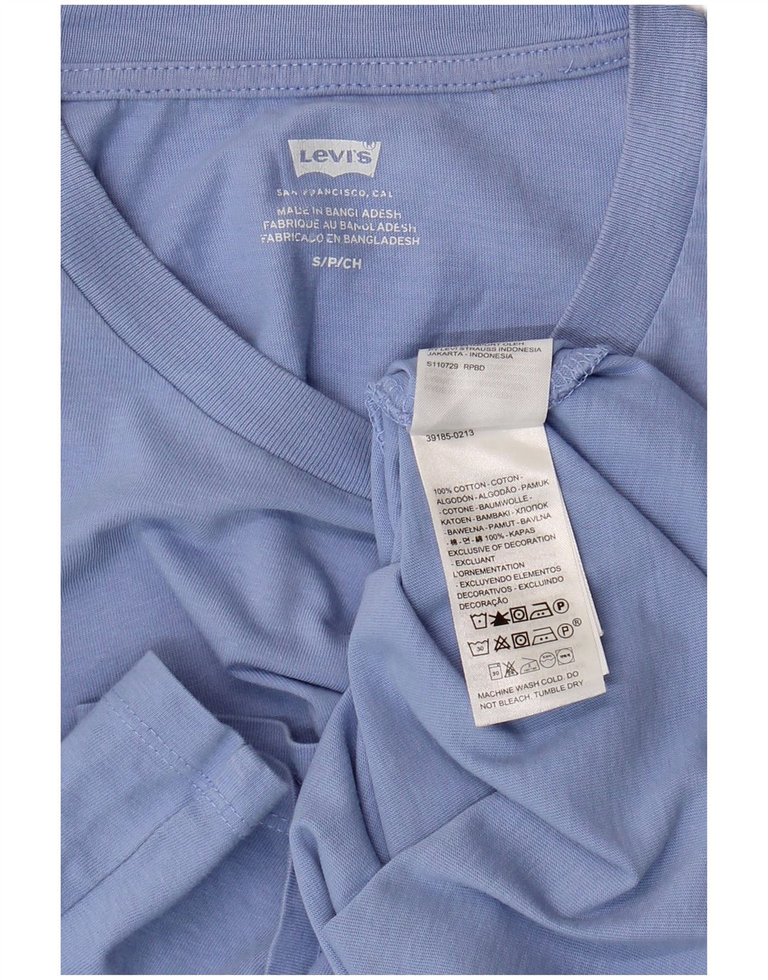 Levi's Camiseta para mujer Top UK 10 Small Blue Cotton