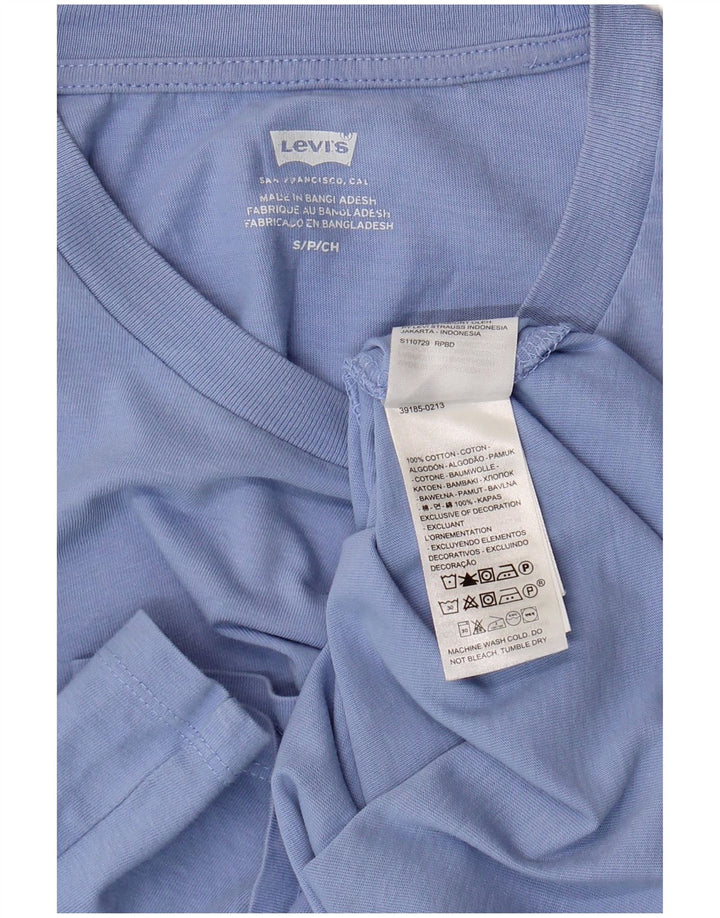 Levi's Camiseta para mujer Top UK 10 Small Blue Cotton