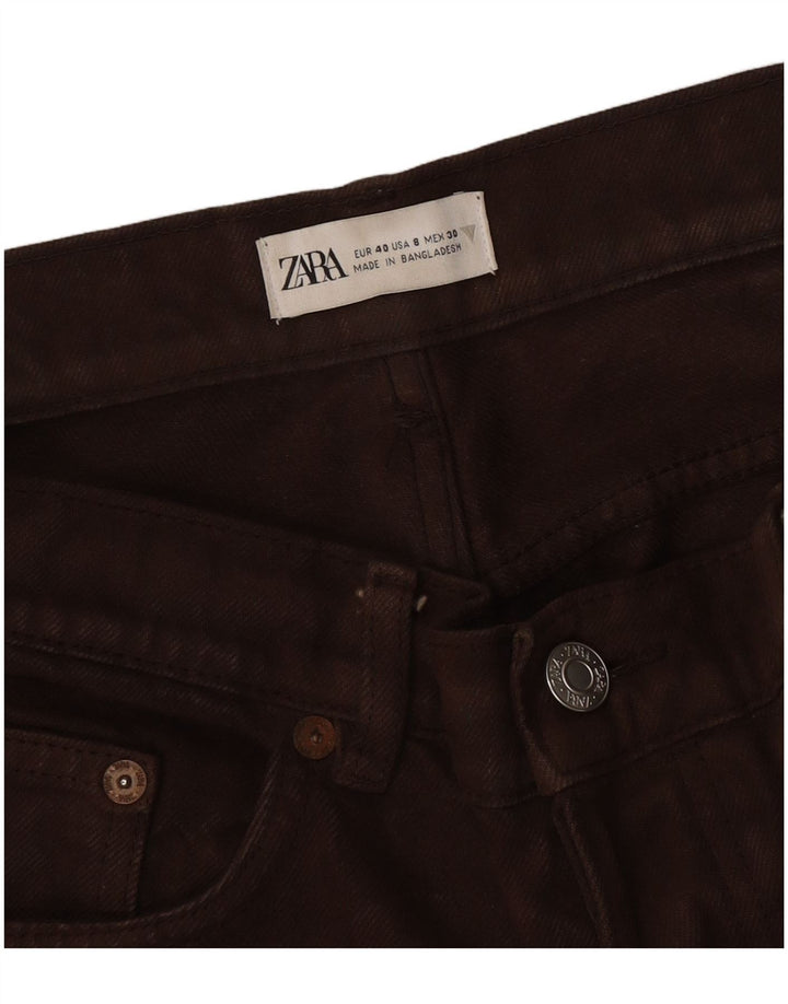 Zara Jeans Rectos De Tiro Alto Para Mujer EU 40 Medium W30 L28 Marrón