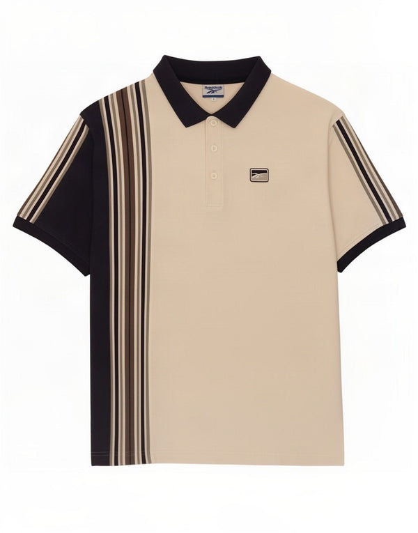 Polo Reebok para hombre de algodón color block blanco grande