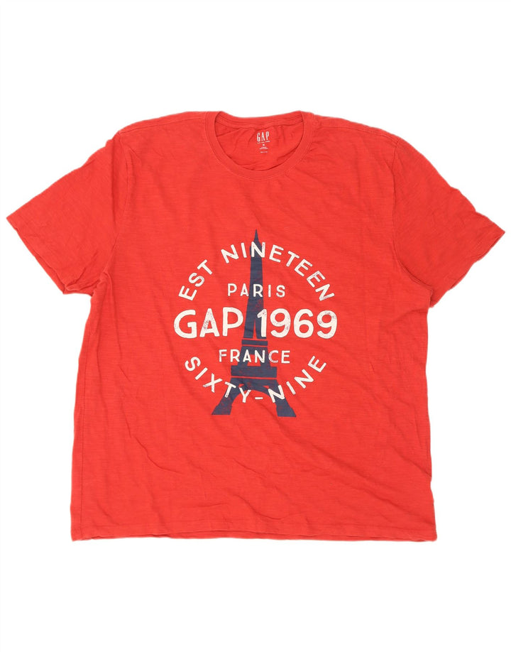 Gap Hombre Camiseta Gráfica Top XL Algodón Rojo