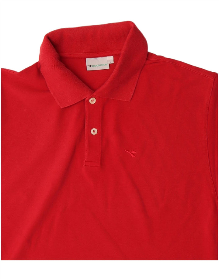 DIADORA Polo Hombre Grande Rojo Algodón