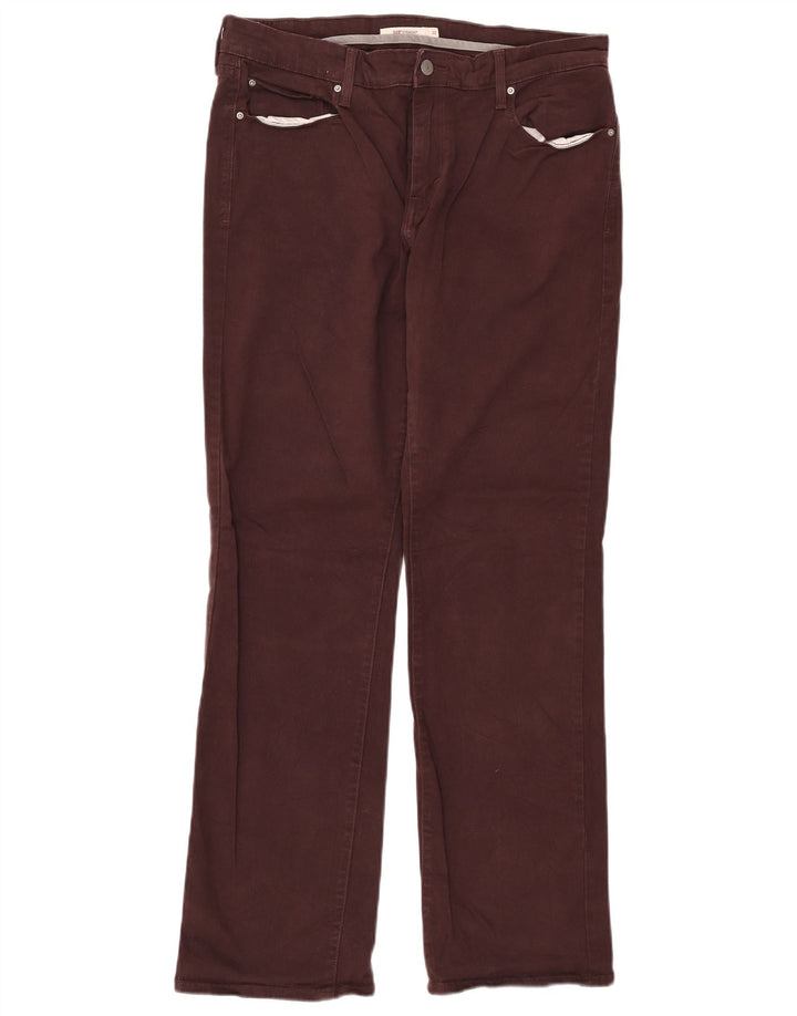 LEVI'S Vaqueros Rectos 505 para Mujer W32 L32 Algodón Granate