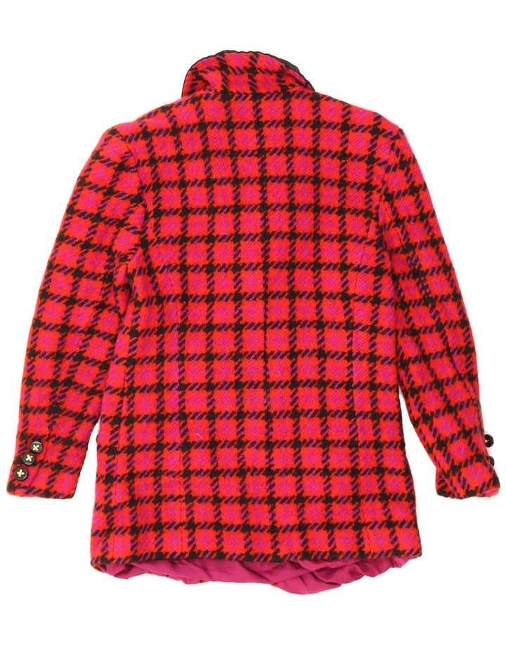 VINTAGE Womens 3 Button Blazer Jacket IT 38 XS Red Check Wool Vintage Vintage and Second-Hand Vintage from Messina Hembry 