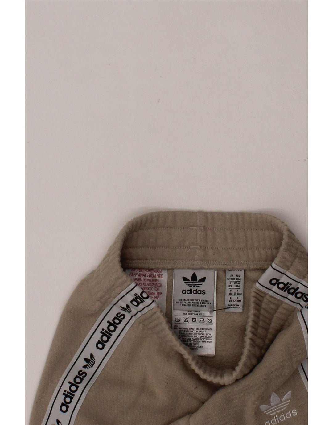 ADIDAS Pantalones de chándal para bebé niño Graphic Joggers 12-18 meses Beige