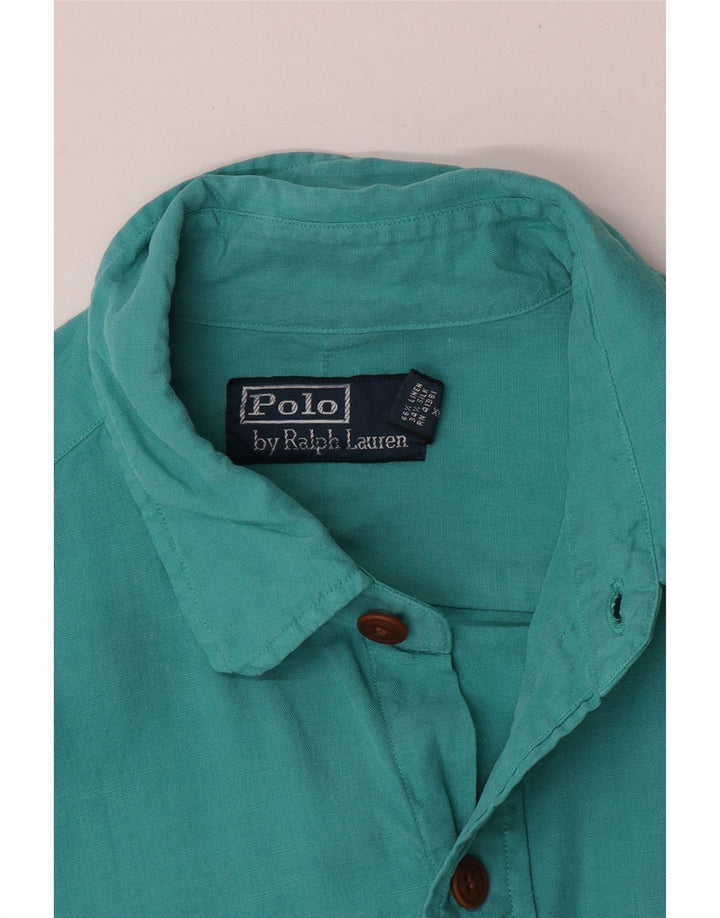 Camisa Polo Ralph Lauren Hombre Lino Turquesa Medio