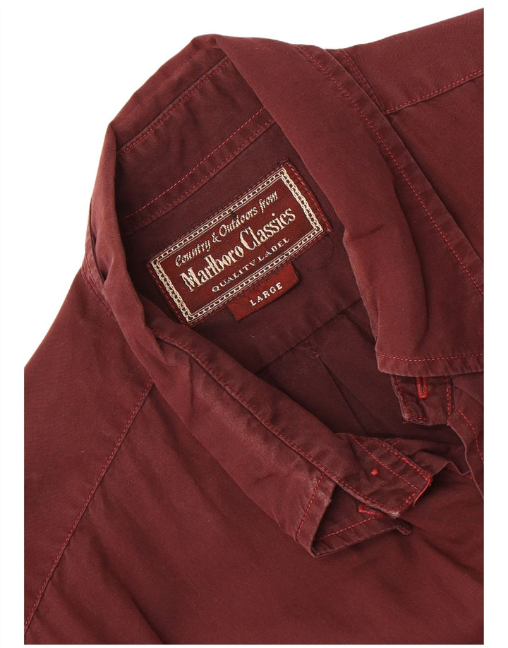 Marlboro Classics Camisa para hombre grande granate