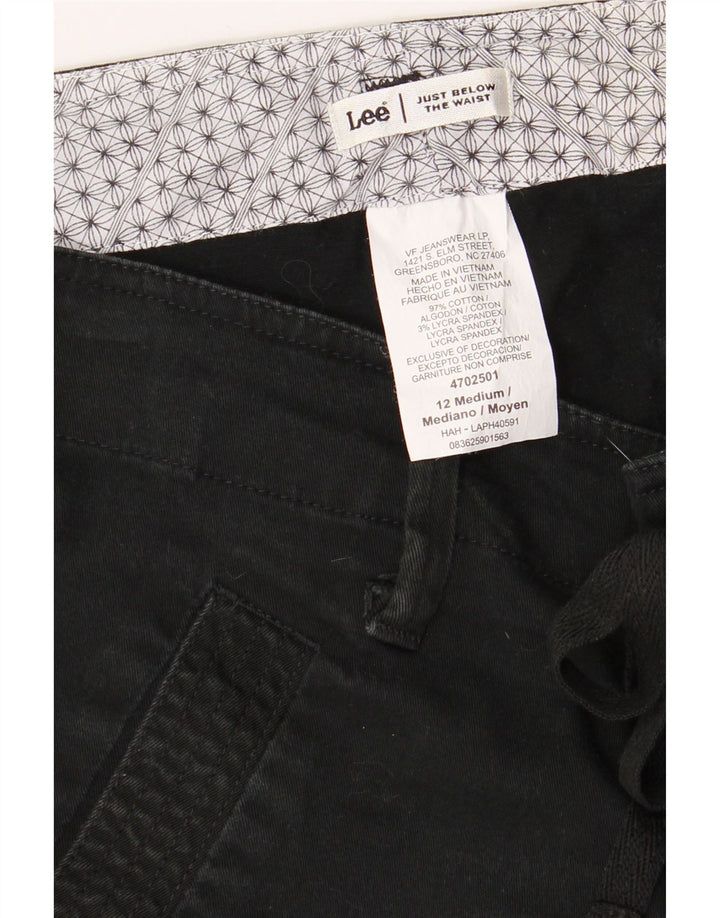 LEE Pantalones cortos chinos para mujer US 12 grande W34 algodón negro