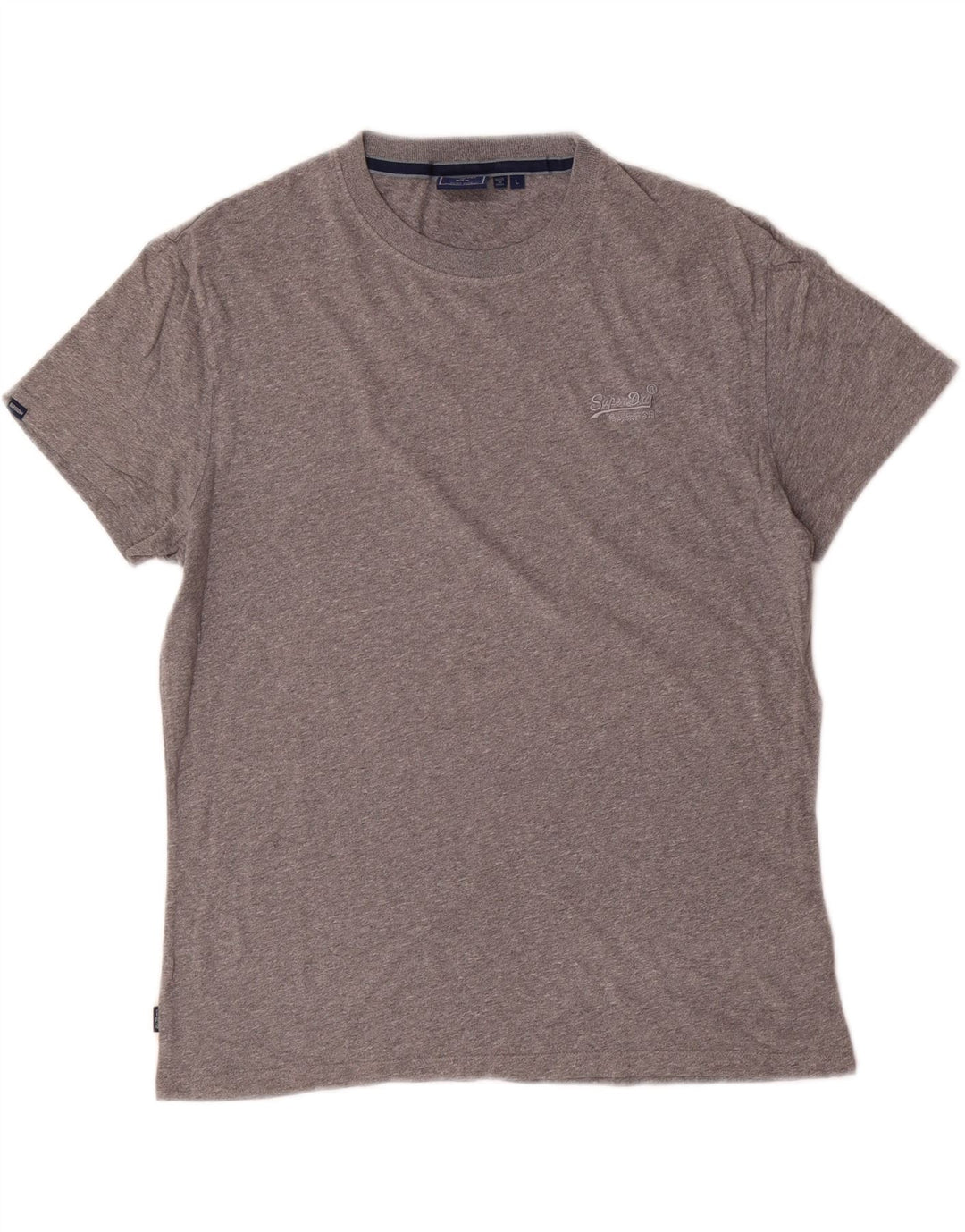 Superdry Camiseta para mujer Top UK 46 Large Gris Moteado Algodón