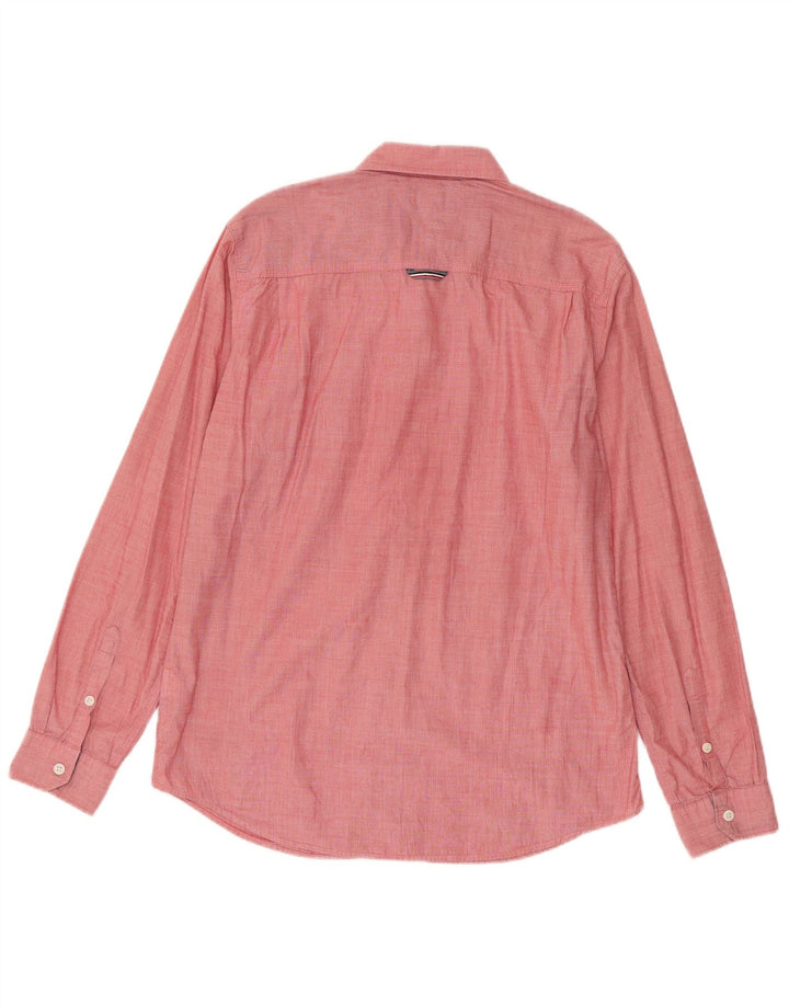 Tommy Hilfiger Camisa Regular Fit para Hombre Algodón Rosa Grande