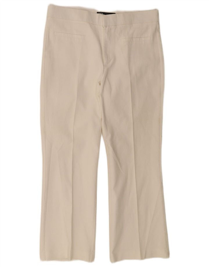 Zara Mujer Pantalones Cortos Rectos Grande W30 L25 Blanco