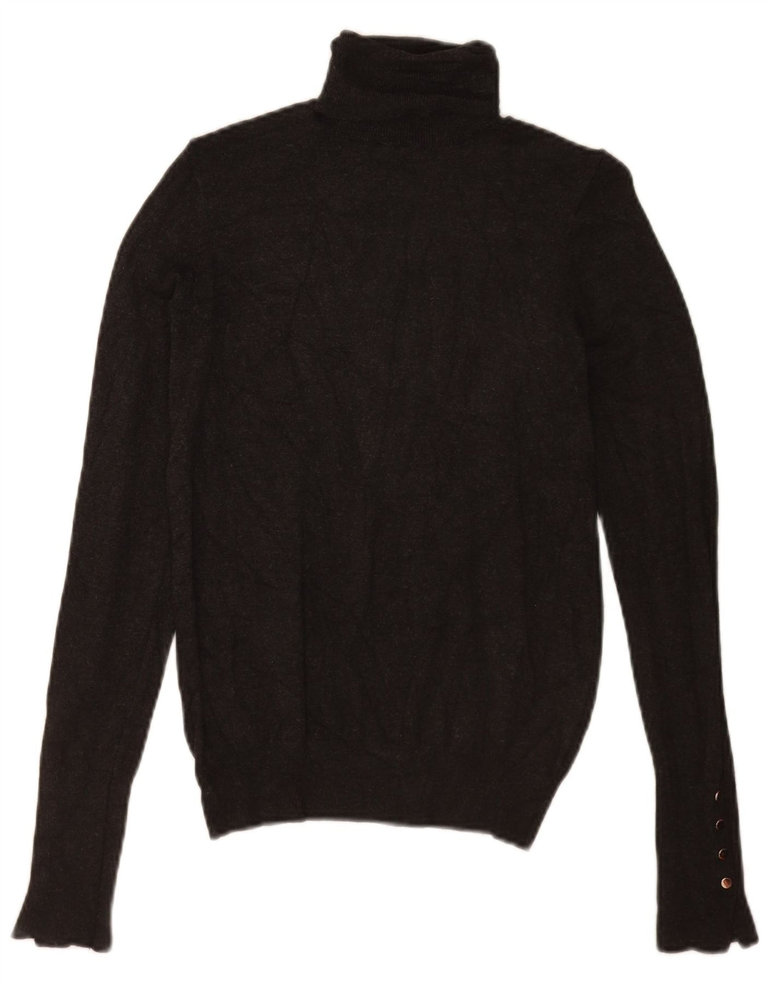 Zara Jersey con cuello vuelto para mujer, talla 8, viscosa gris pequeña
