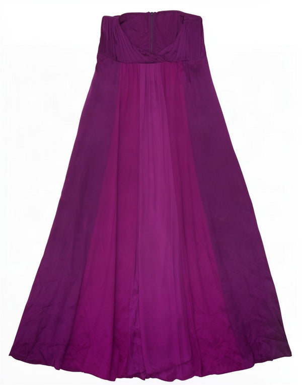 Monsoon Vestido sin tirantes para mujer, talla 44, seda color morado mediano