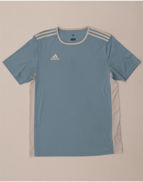 Adidas Hombre Climalite Camiseta Top Grande Azul Colorblock Poliéster