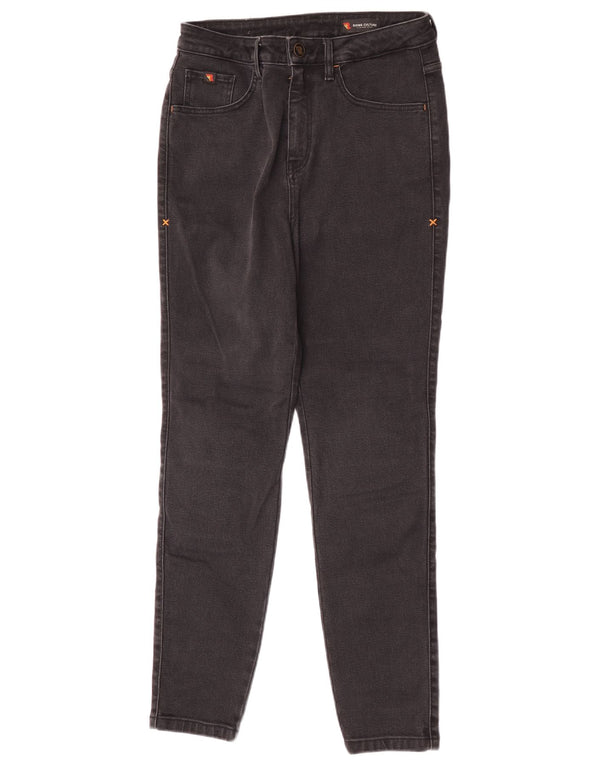 Vintage mujeres montando jeans de cintura alta W32 L30 algodón negro