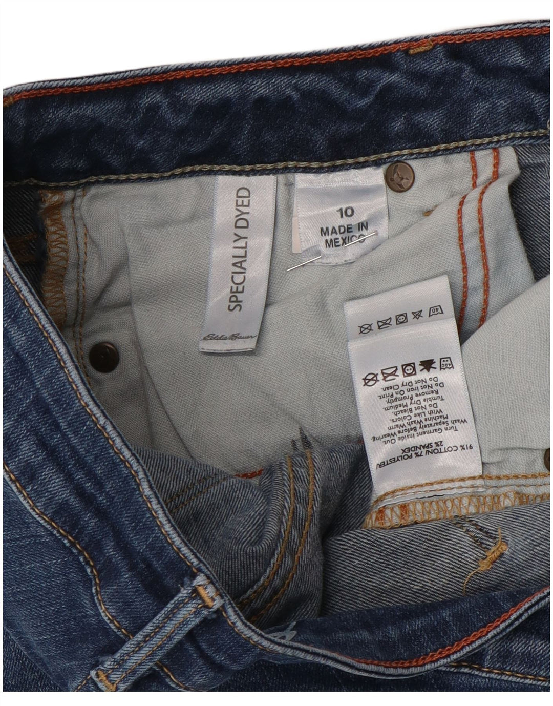 Eddie Bauer Jeans rectos para mujer US 10 Large W32 L30 Algodón azul