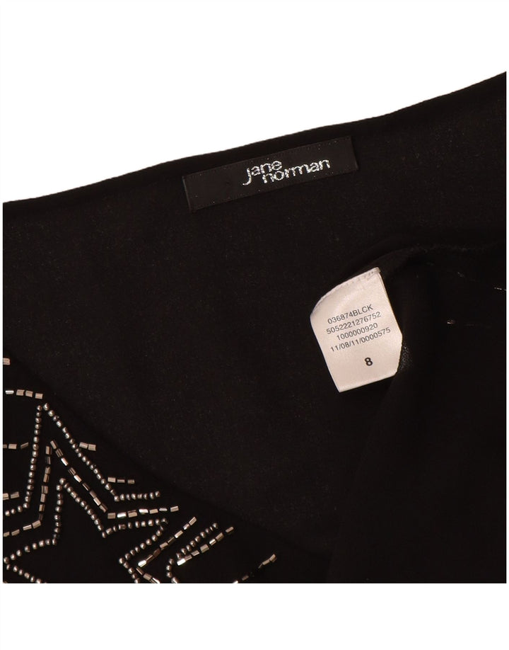 JANE NORMAN Blusa sin mangas para mujer UK 8 Small Black Stripes