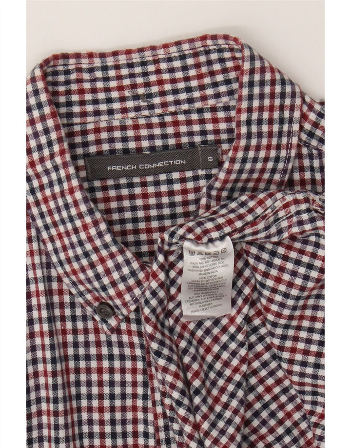 Camisa de hombre French Connection pequeña de algodón a cuadros multicolor