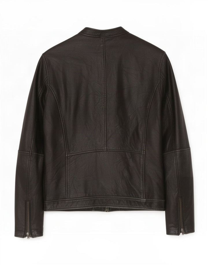 Selected Homme Chaqueta de cuero índigo para hombre UK 40 Large Black