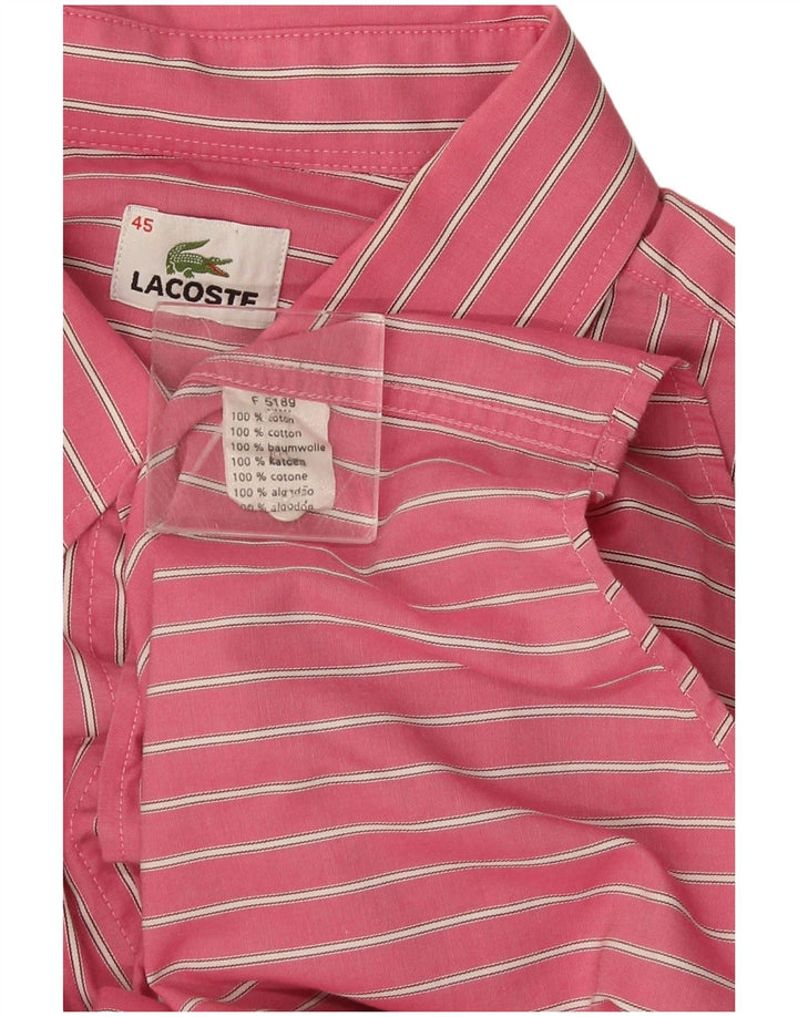 Camisa Lacoste Hombre Talla 45 XL Algodón Rayas Rosa
