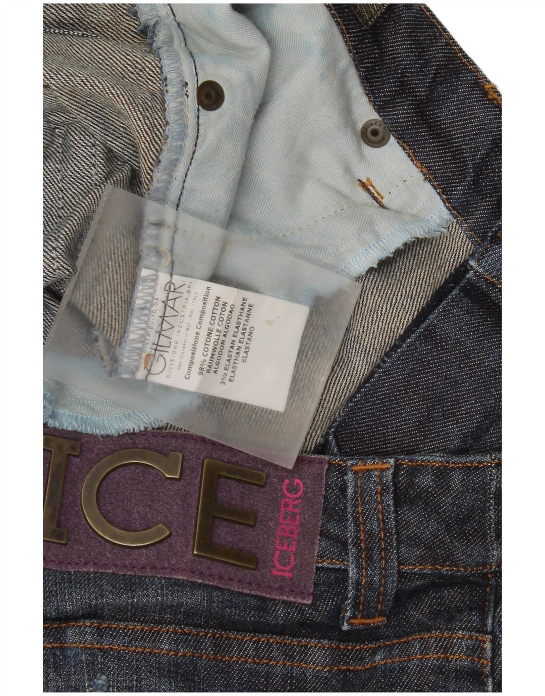 Iceberg Vaqueros Slim Mujer W32 L32 Azul Marino Algodón