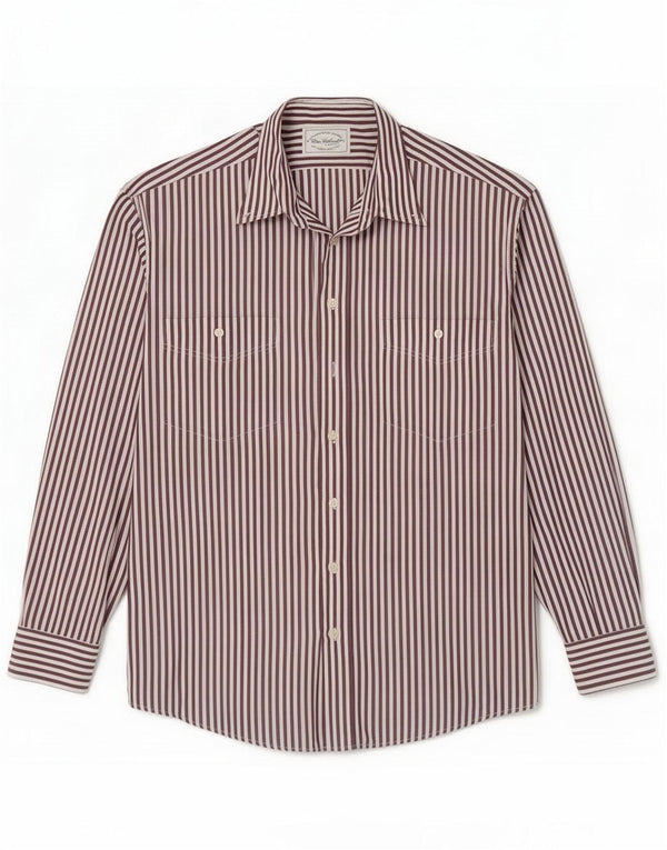 Vintage Mens Shirt Large Purple Pinstripe