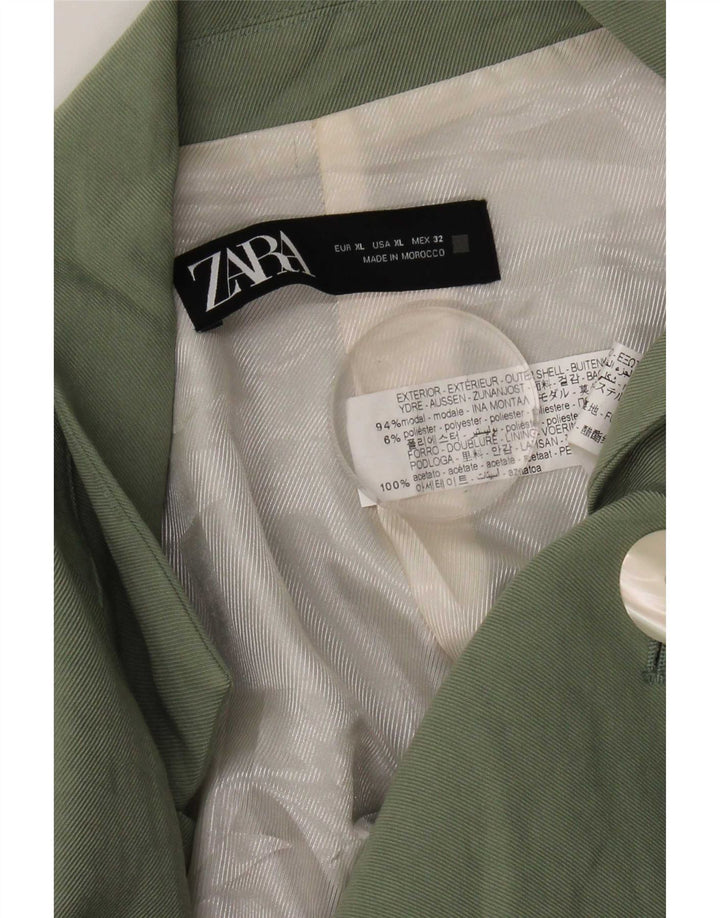 Zara Mujer Chaqueta Blazer De 1 Botón UK 40 XL Verde Modal