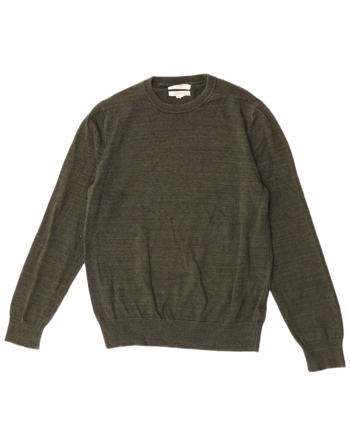 Marks & Spencer Suéter con Cuello Redondo para Hombre Algodón Caqui Medio