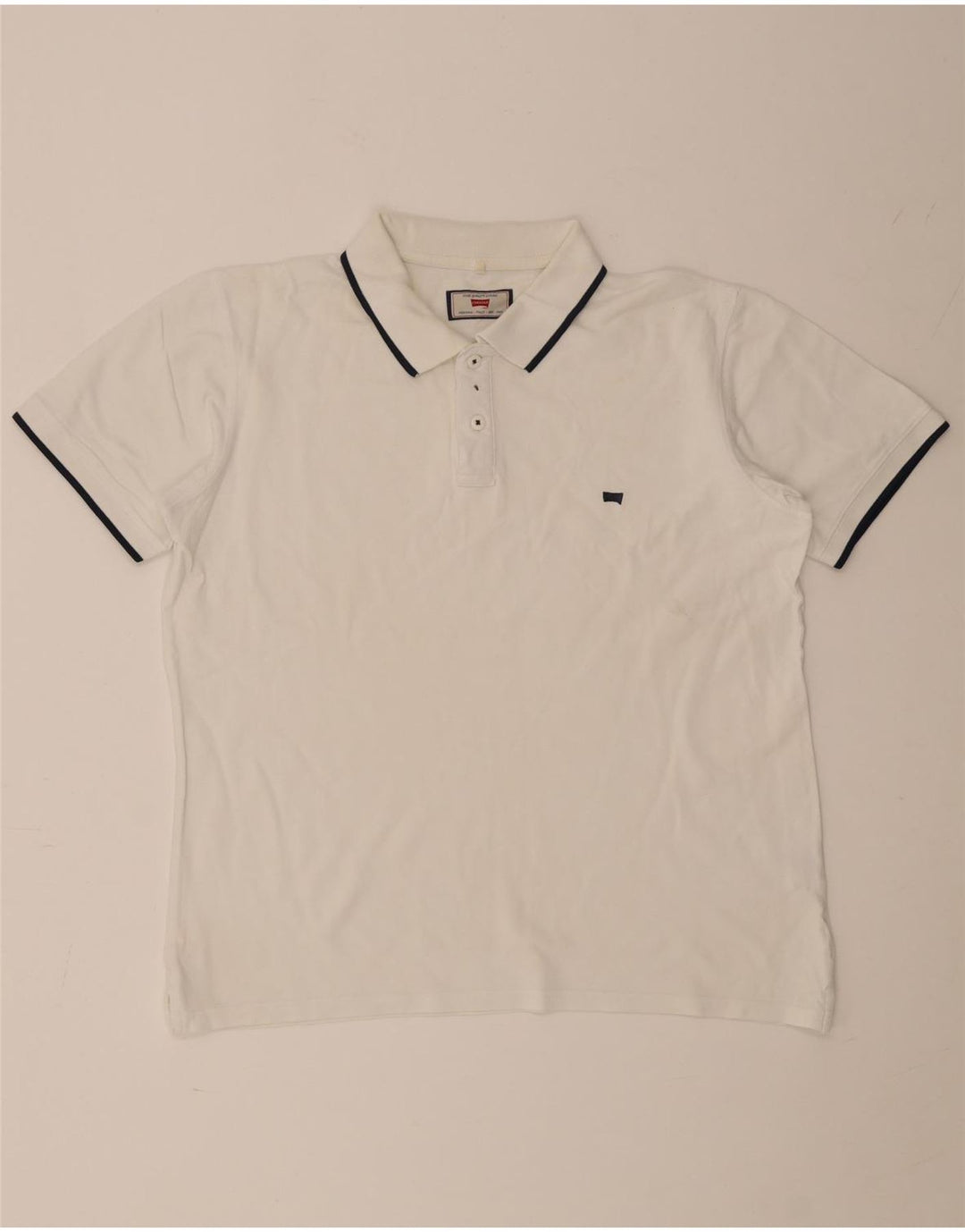 Polo Carrera Hombre Regular Fit XL Blanco Rayas