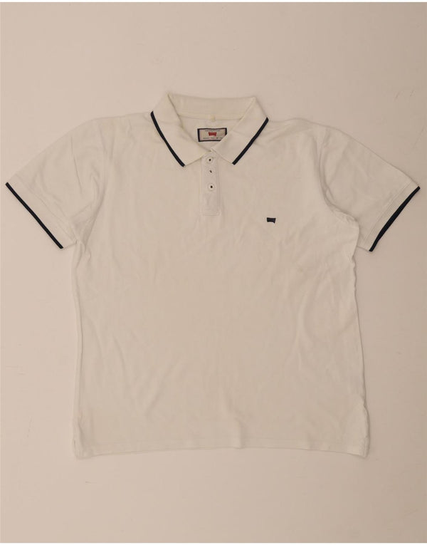 Polo Carrera Hombre Regular Fit XL Blanco Rayas