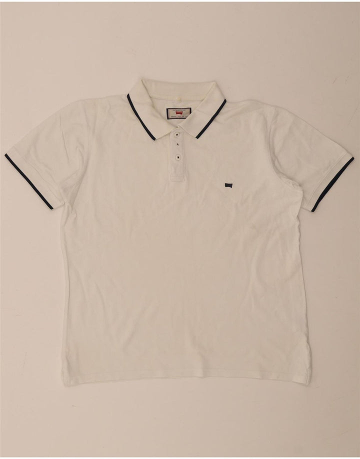 Polo Carrera Hombre Regular Fit XL Blanco Rayas
