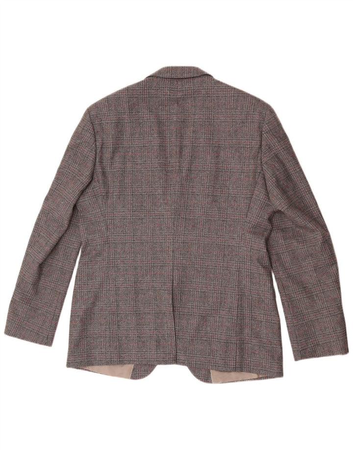 Chaqueta tipo blazer de 2 botones para hombre Hugo Boss UK 54 2XL Gris pata de gallo