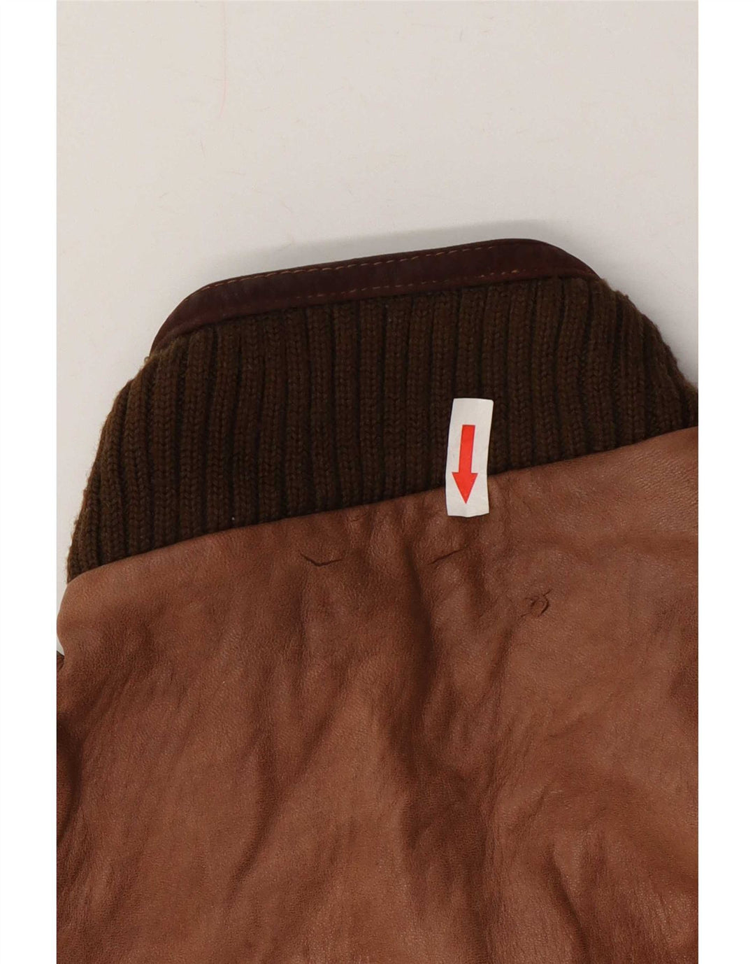 Chaqueta de cuero vintage para hombre UK 36 Small Brown