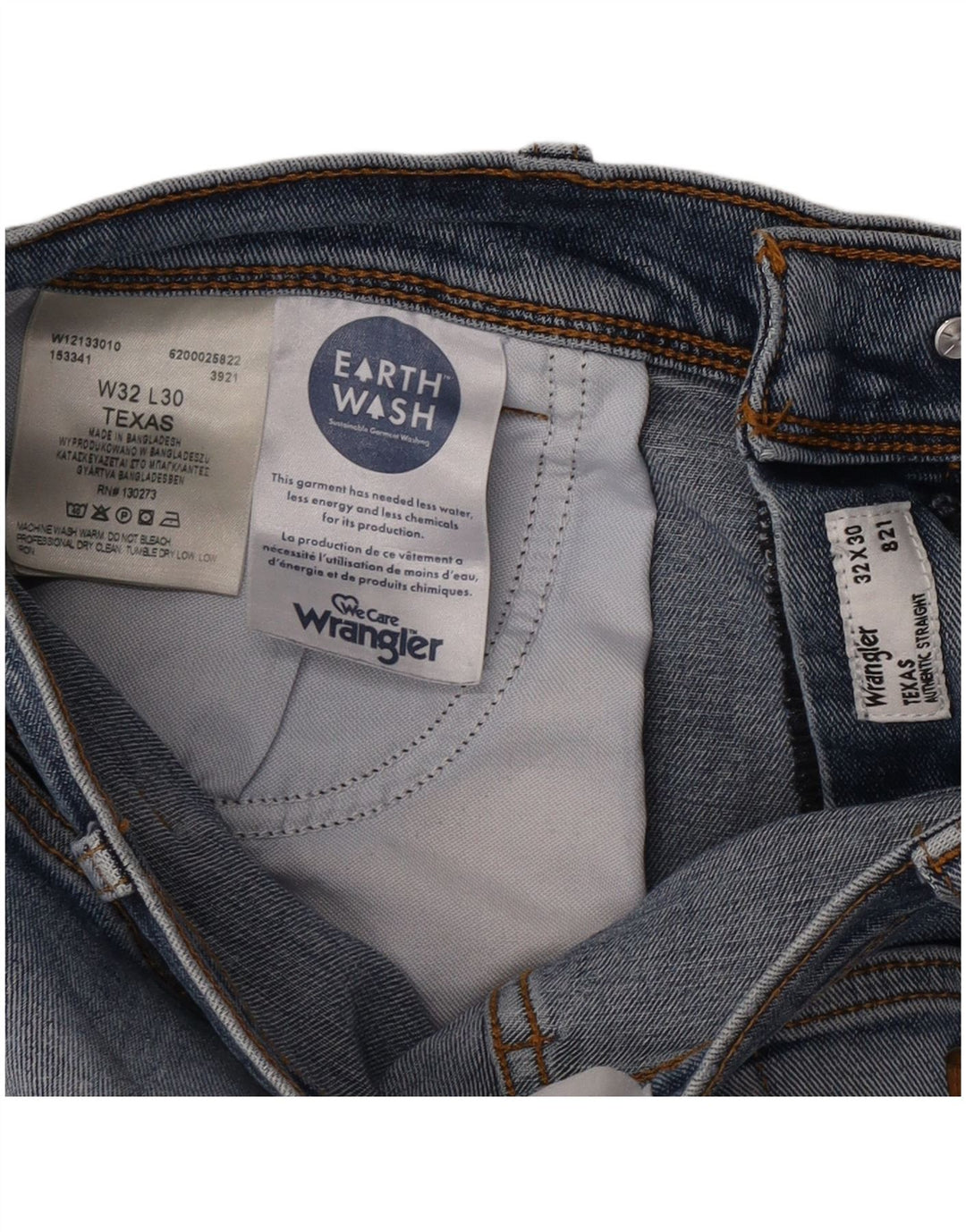 Wrangler Vaqueros Rectos Texas Para Hombre W32 L30 Algodón Azul