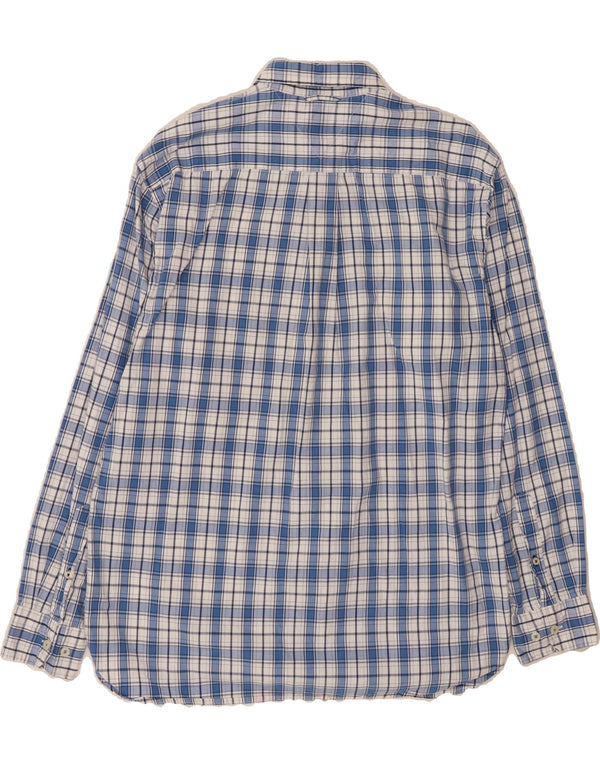 TOMMY HILFIGER Mens Flannel Shirt Medium Blue Check Cotton