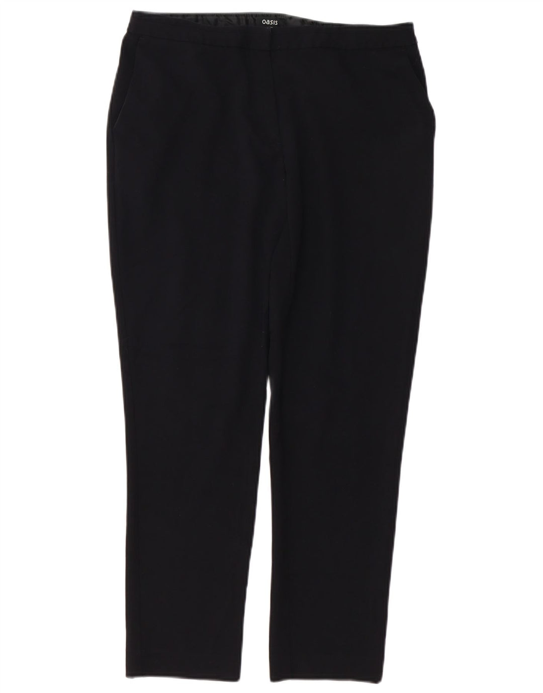 Oasis Pantalones chinos rectos para mujer UK 12 Medium W32 L26 Poliéster negro