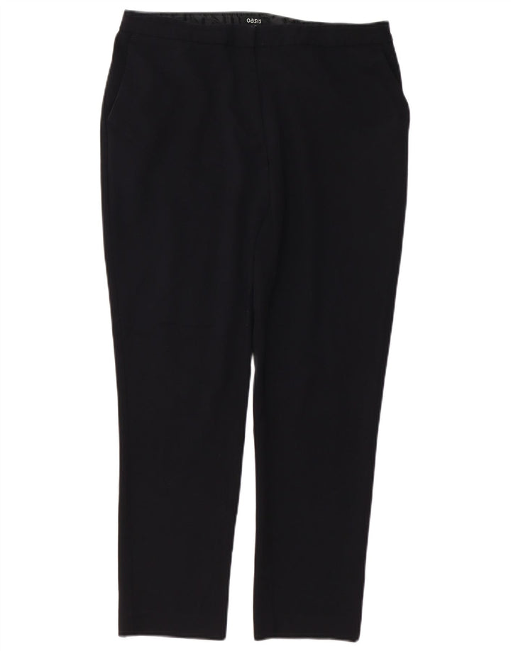 Oasis Pantalones chinos rectos para mujer UK 12 Medium W32 L26 Poliéster negro