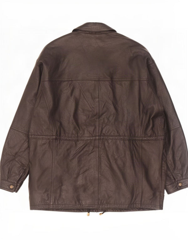 Paco Calvari Chaqueta De Cuero Para Hombre IT 54 2XL Negro