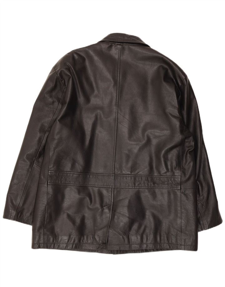 Vintage hombres chaqueta de cuero Reino Unido 40 grande negro