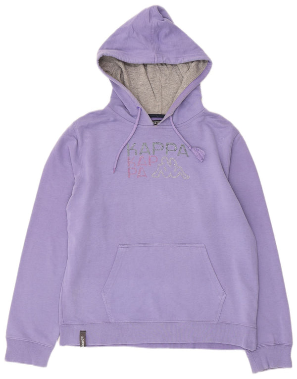 Kappa Sudadera con capucha gráfica para mujer UK 20 2XL Algodón morado