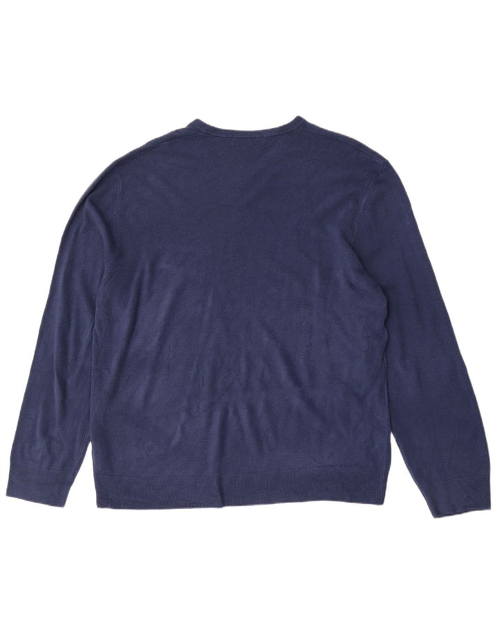 MARKS & SPENCER Suéter con cuello en V para hombre 2XL Acrílico azul