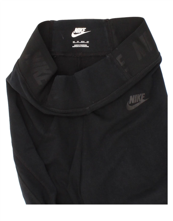 NIKE Womens Graphic Leggings UK 4 XS Navy Blue Vintage Nike and Second-Hand Nike from Messina Hembry 