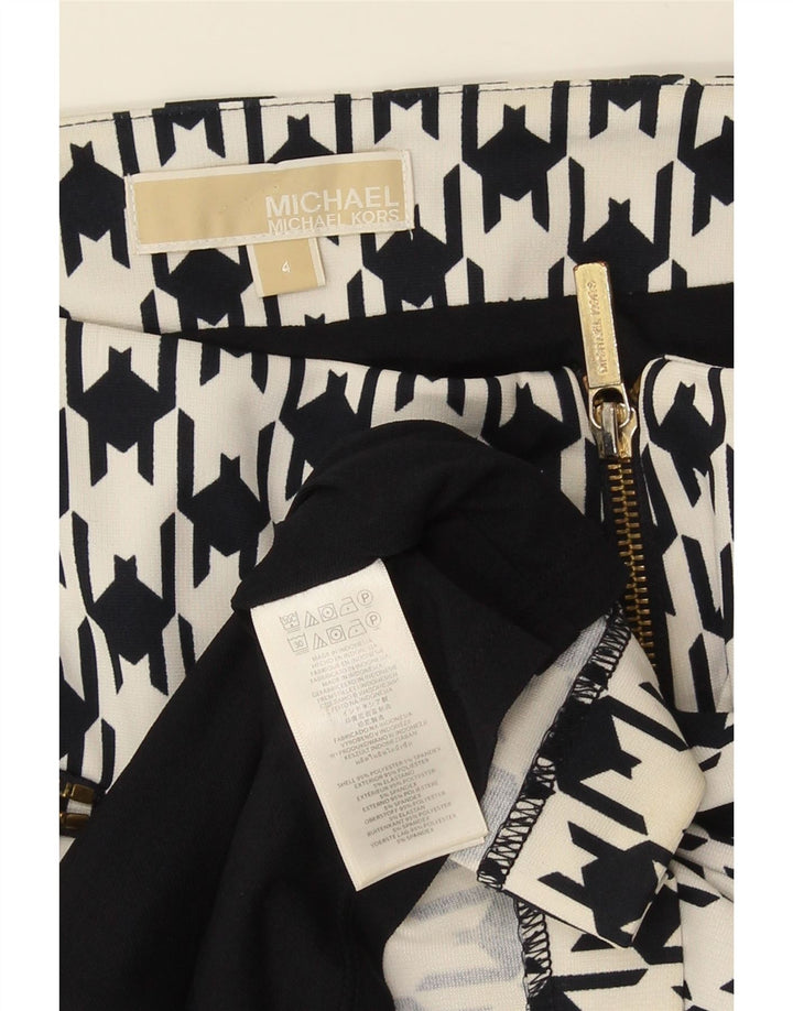 Michael Kors Falda lápiz para mujer US 4 Small W27 Poliéster de pata de gallo negro