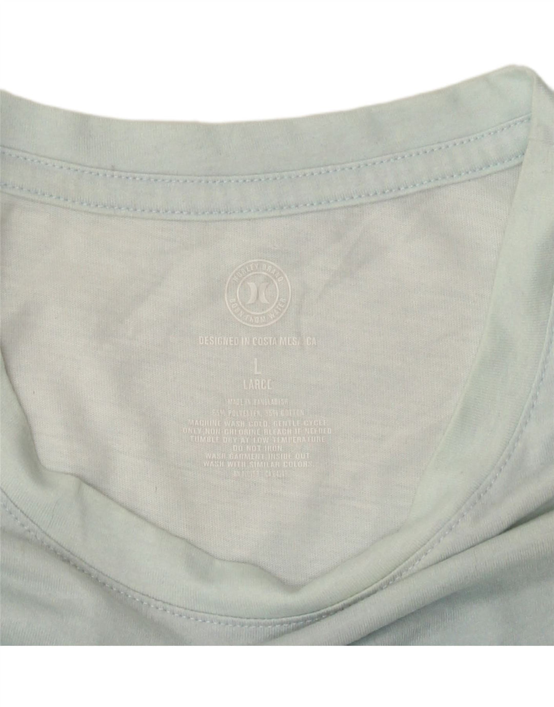 Hurley Hombre Camiseta Top Grande Azul Colorblock Poliéster