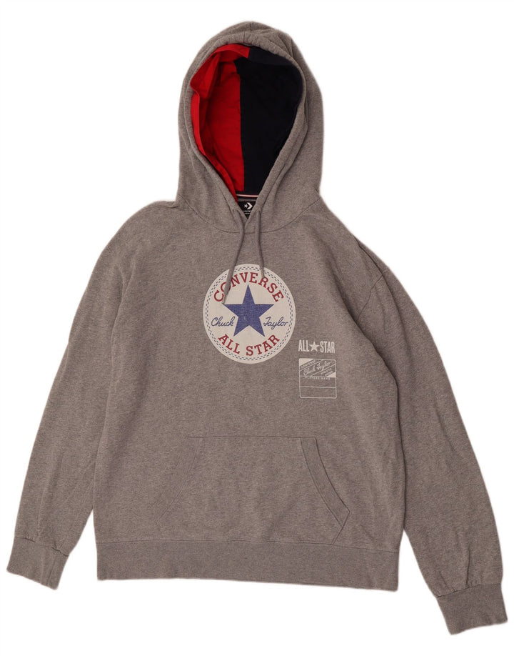 Converse Hombre Graphic Sudadera con capucha Jumper Grande Gris Algodón