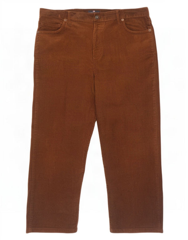 Marks & Spencer Pantalones cortos de pana azules Harbor para hombre W40 L29 Marrón