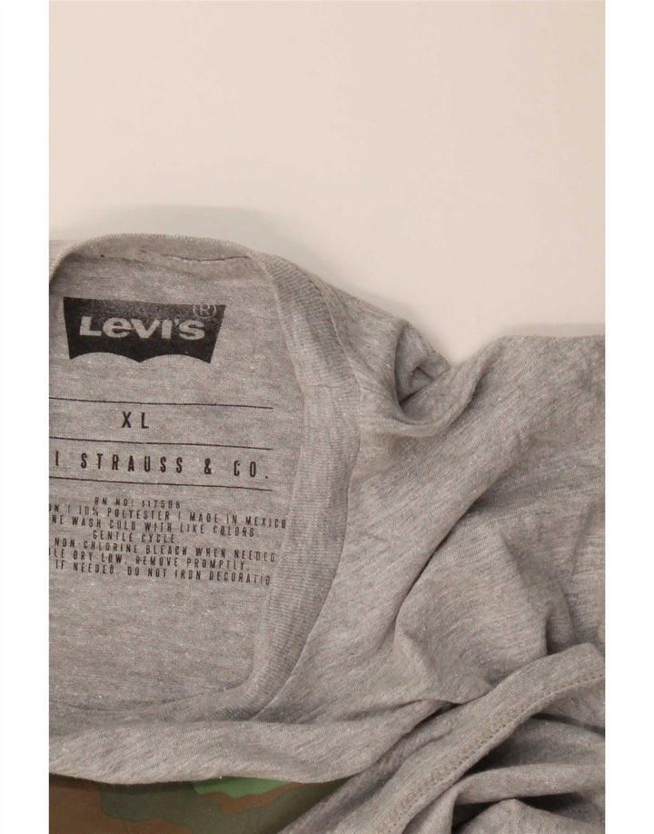 Levi's Hombre Camiseta Gráfica Top XL Algodón Gris